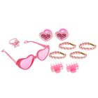 Набор для девочки "Сердечки", 10 предметов: кольцо, очки, 2 краба, 6 резинок - Фото 1