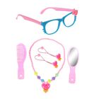 Набор для девочки "Модница", 6 предметов: зеркало, расчёска, очки, бусы, 2 резинки, цвета МИКС - Фото 1