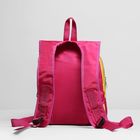 Рюкзак детский на молнии, 2 отдела, 2 наружных кармана, цвет лимон/розовый - Фото 3