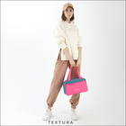 Сумка для обуви на молнии, наружный карман, TEXTURA, цвет розовый/бирюзовый - Фото 6
