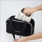 Сумка для обуви TEXTURA, на молнии, наружный карман, размер 33×10×20 см, чёрная - Фото 5