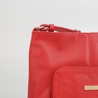 Сумка женская на молнии, 1 отдел, 2 наружных кармана, длинный ремень, цвет красный - Фото 4