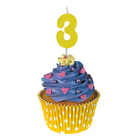 Свеча в торт цифра Дисней 3 "С Днем рождения", Микки Маус и его друзья - Фото 2