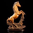 Статуэтка "Конь на дыбах", бронзовый цвет, гипс, 33х12.5х47 см - Фото 1