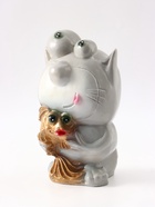Копилка для денег «Кот с рыбкой», гипс, серый, 16×14×25.5 см, МИКС - Фото 12