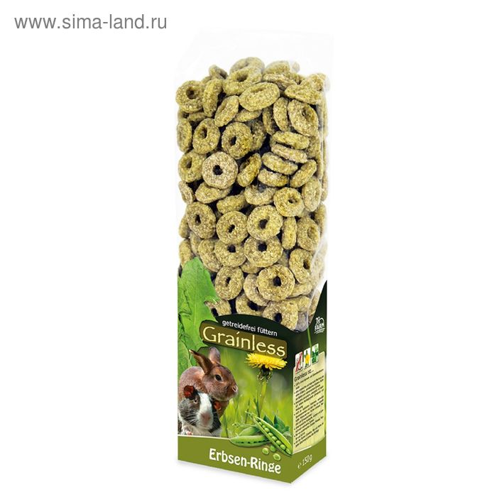 Лакомство JR FARM Grainless для грызунов, гороховые колечки, беззерновое , 15г - Фото 1