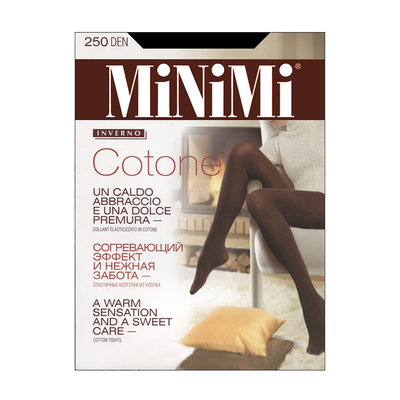 Колготки женские MiNiMi Cotone, 250 den, размер 3, цвет nero