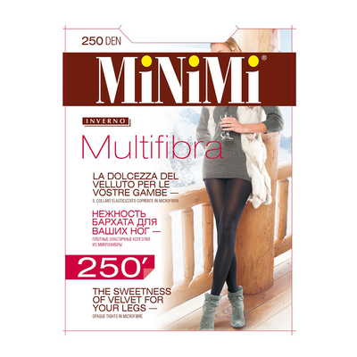 Колготки женские MiNiMi Multifibra, 250 den, размер 2, цвет moka