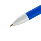 Ручка гелевая, 0.5 мм, стержень синий, корпус белый, с резиновым держаталем - Фото 4