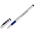 Ручка гелевая, 0.5 мм, стержень синий, корпус белый, с резиновым держаталем - фото 317949280