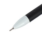 Ручка гелевая, 0.5 мм, чёрный, корпус белый, с резиновым держателем - Фото 2