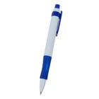 Ручка шариковая автоматическая, 0.7 мм, стержень синий, белый корпус, с резиновым держателем - фото 49597788