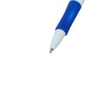 Ручка шариковая автоматическая, 0.7 мм, стержень синий, белый корпус, с резиновым держателем - Фото 2