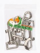 Карабин средний с узким основанием, 7.5 см (ширина проушины 2 см)  (артикул 1741073)  большой выбор товаров оптом и в розницу по низким ценам с доставкой