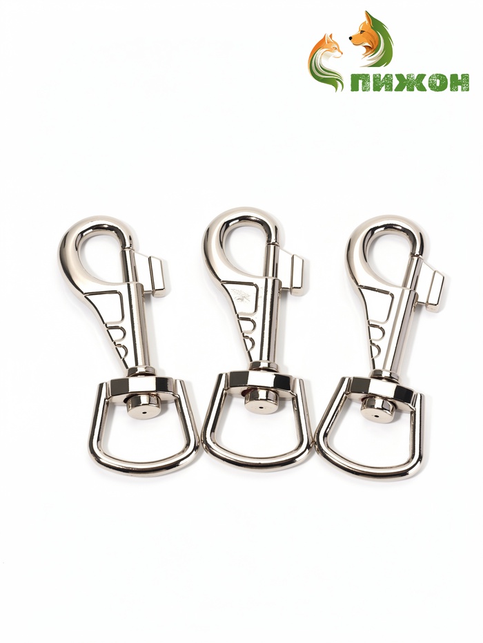 Карабин усиленный, 8.4 см, ширина проушины 2.3 см, металл - Фото 1