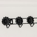 Вешалка настенная на 6 крючков Доляна «Ромашки», 41,5×5,5×3 см, цвет чёрный - Фото 3