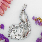 Брошь «Павлин роскошный», цветная в серебре - Фото 3