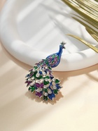 Брошь «Павлин роскошный», цветная в серебре - Фото 6