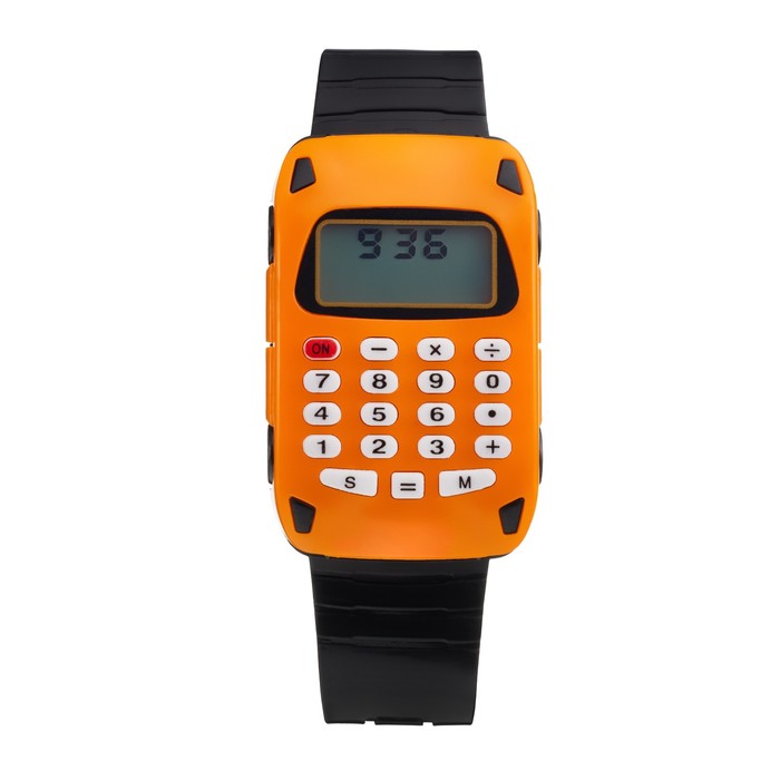 Часы наручные электронные детские, "Машинка", ремешок силикон, с калькулятором, l-22 см - Фото 1
