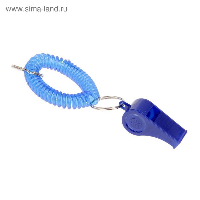 Брелок пластик "Свисток на пружине" МИКС 14х4 см - Фото 1