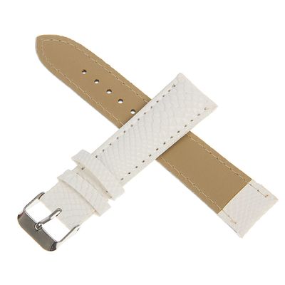 Ремешок для часов «Соломон», 20 мм, экокожа, длина 19 см, белый с тиснением