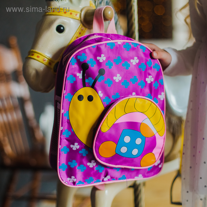 Рюкзак детский, отдел на молнии, наружный карман, 2 боковые сетки, цвет фиолетовый - Фото 1