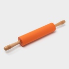 Скалка Доляна «Валенсия», 52×6,5 см, рабочая часть 27,5, цвет оранжевый - Фото 3