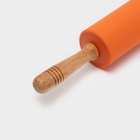 Скалка Доляна «Валенсия», 52×6,5 см, рабочая часть 27,5, цвет оранжевый - Фото 4