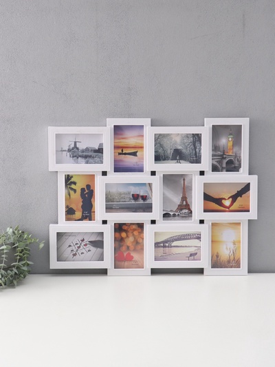 Фоторамка-коллаж на 12 фото 10×15 см «Лаконичность», белая, 46×61 см