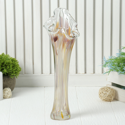 Ваза "Волна" 28 см, жёлто-оранжево-красная