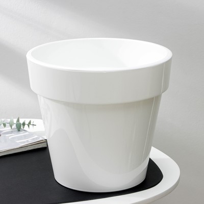 Кашпо для цветов со вставкой Plast-Avenue «Порто», 9 л, пластик, белое