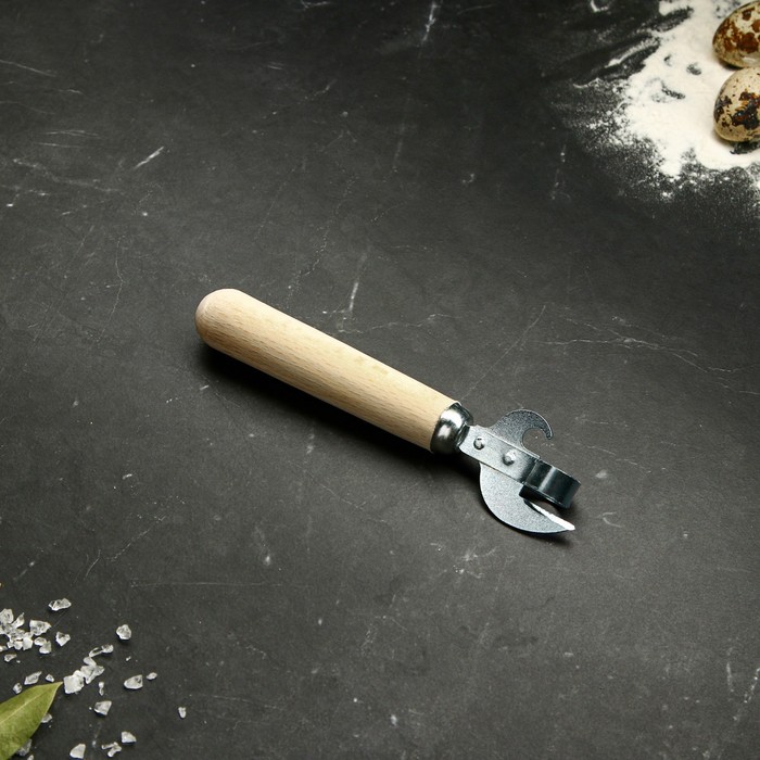 Нож консервный, 16 см, деревянная ручка