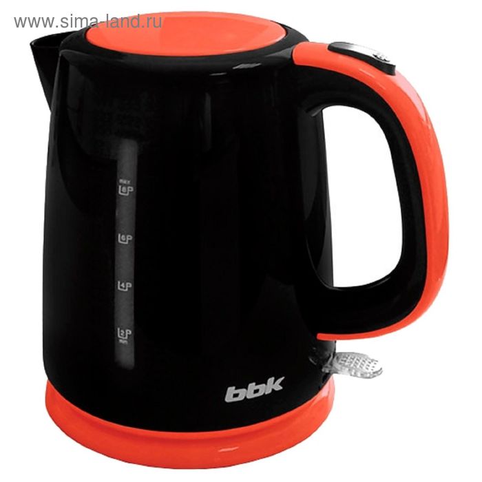 Чайник электрический BBK EK1730P, пластик, 1.7 л, 2200 Вт, черно-оранжевый - Фото 1