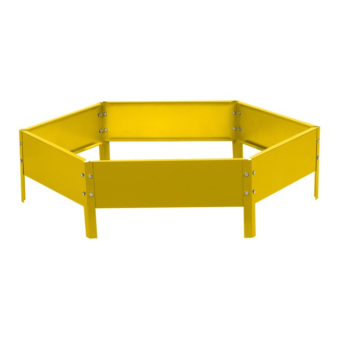 Клумба оцинкованная, d=80 см, высота бортика 15 см, жёлтая, Greengo