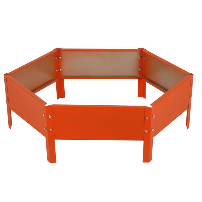 Клумба оцинкованная, d=80 см, высота бортика 15 см, оранжевая, Greengo