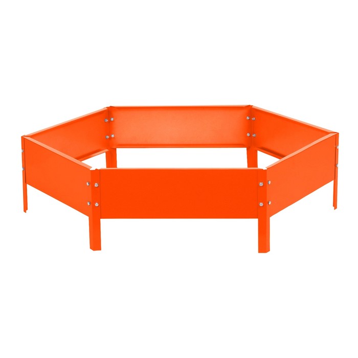 Клумба оцинкованная, d=100 см, высота бортика 15 см, оранжевая, Greengo