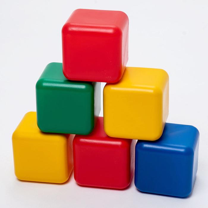 Набор цветных кубиков, 6 штук, 12 х 12 см - Фото 1
