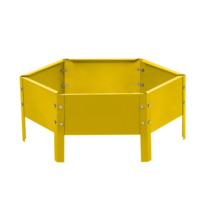 Клумба оцинкованная, d=60 см, высота бортика 15 см, жёлтая, Greengo