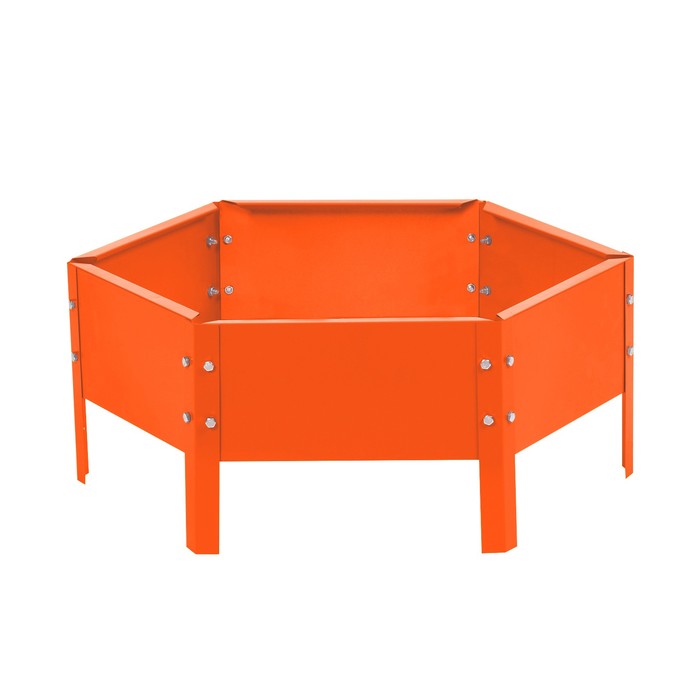 Клумба оцинкованная, d=60 см, высота бортика 15 см, оранжевая, Greengo