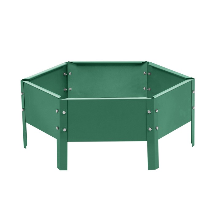 Клумба оцинкованная, d=60 см, высота бортика 15 см, зелёная, Greengo