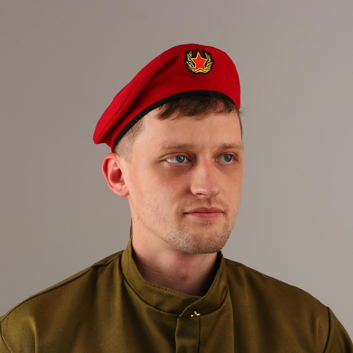 Берет военного «Краповый» для взрослых, обхват головы 56-58, цвет красный МИКС