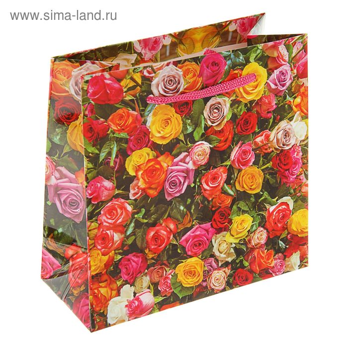 Пакет подарочный "Соцветие" 23 х 10 х 22,5 см - Фото 1