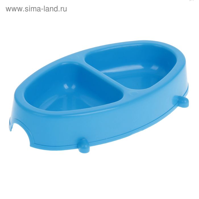 Миска двойная Зооник, 500 мл на ножках микс цветов - Фото 1