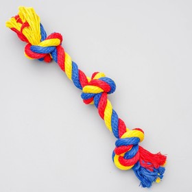 Игрушка канатная "Веревка", ф16, 3 узла, 35-37 см, микс