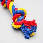 Игрушка канатная "Веревка", ф16, 3 узла, 33 см, микс цветов - Фото 3