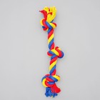 Игрушка канатная "Веревка", ф16, 3 узла, 33 см, микс цветов - фото 9785655