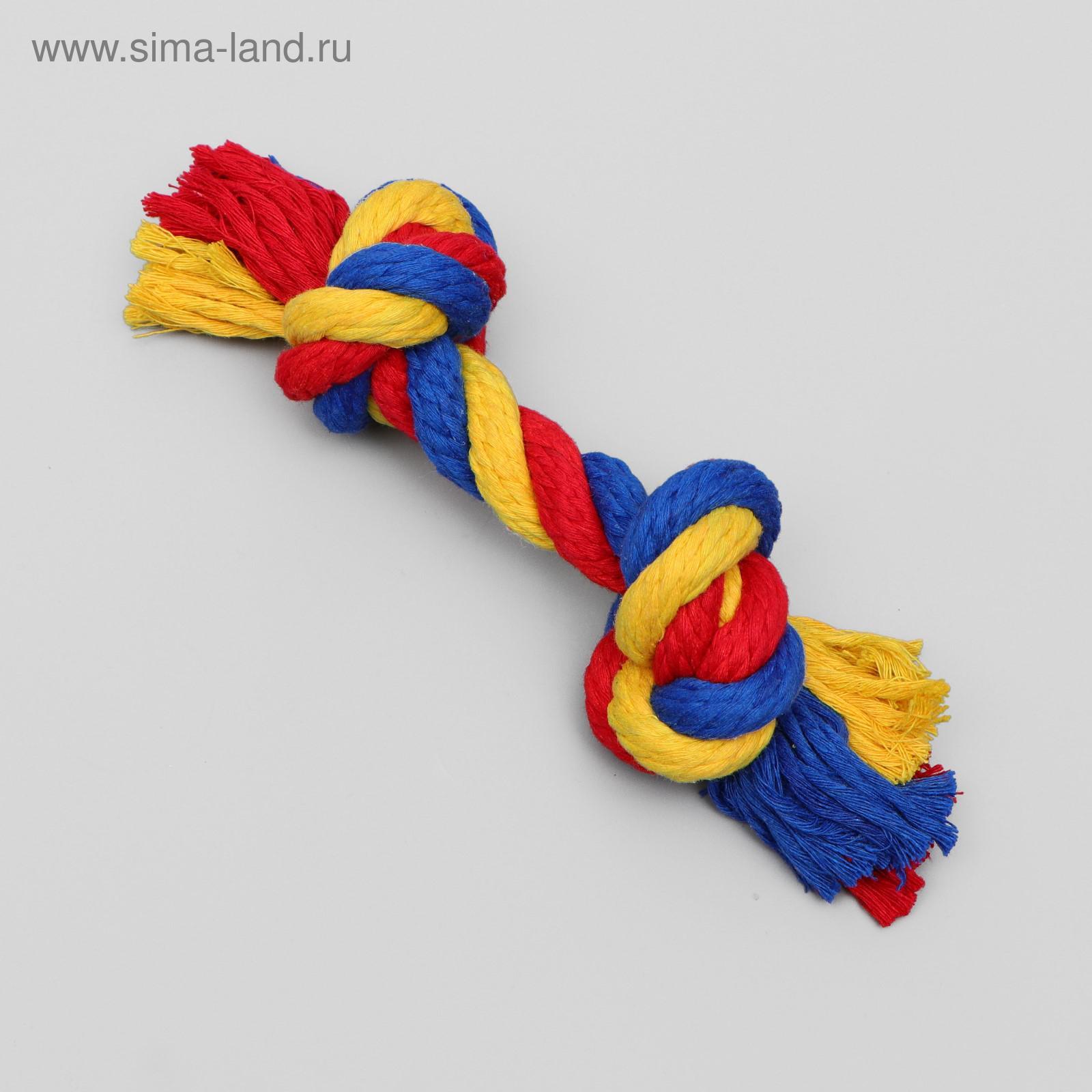 Игрушка канатная "Веревка", ф16, 2 узла, до 20 см (1931512) - Купить по ...