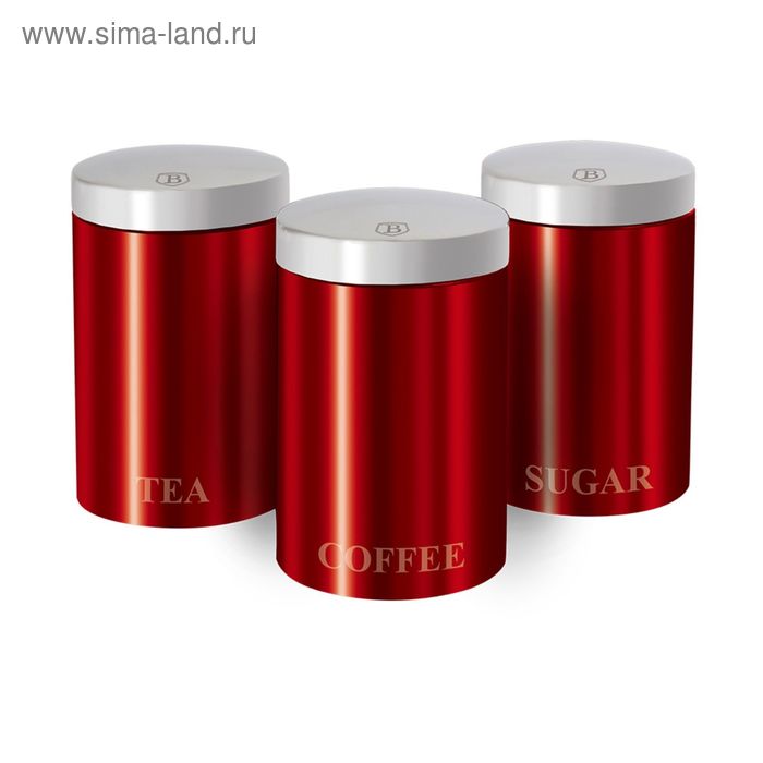 Набор контейнеров для хранения Metallic Passion Red, 3 предметов - Фото 1