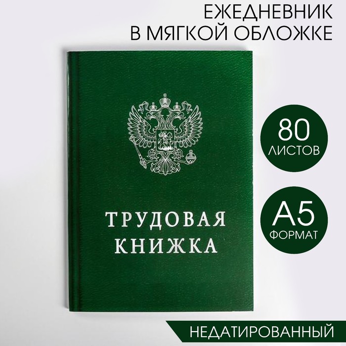 Ежедневник "Трудовая книжка", А5, 80 листов - Фото 1