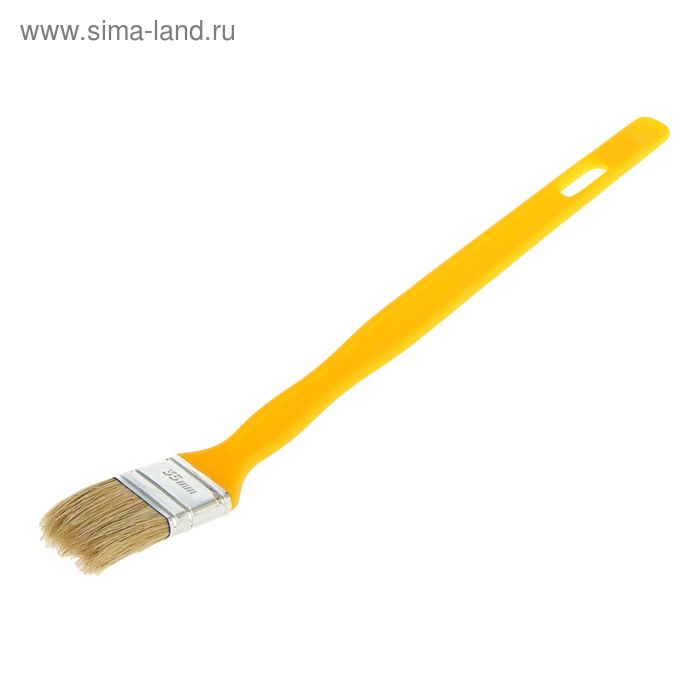 Кисть радиаторная "АКОР" Эксперт, 35х10 мм, ручка пластик, натуральная щетина - Фото 1